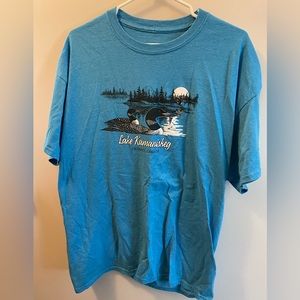 Light Blue Canadian Lake and Loon Shirt Size XL